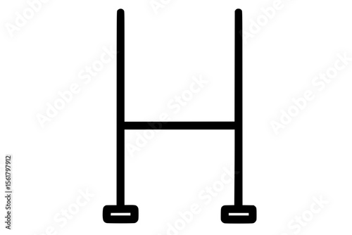 Vector Illustration of Minimal Rugby Goalposts Icon