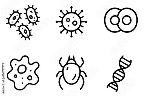 Vector Illustration of Microscopic Life and Cells
