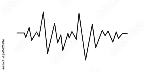 A black line graph with sharp peaks and valleys, isolated on a white background.