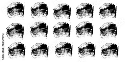 Finger prints. Human realistic black ink fingerprints. Grunge hand mark texture. Identification individual imprint thumb lines vector set. Unique mark with curves and swirls. Personal imprint
