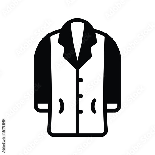 Get this latest glyph style icon of long coat