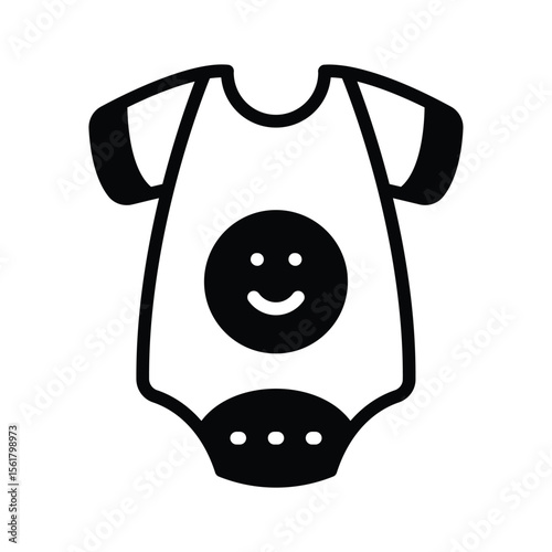Visually appealing glyph style icon of baby romper
