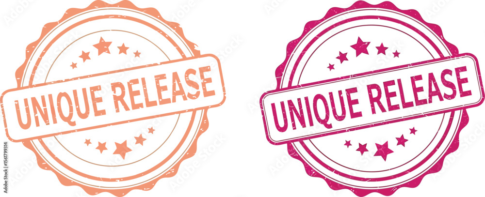 Obraz premium Unique release stamp vector illustration for product launch and special promotion marketing design asset
