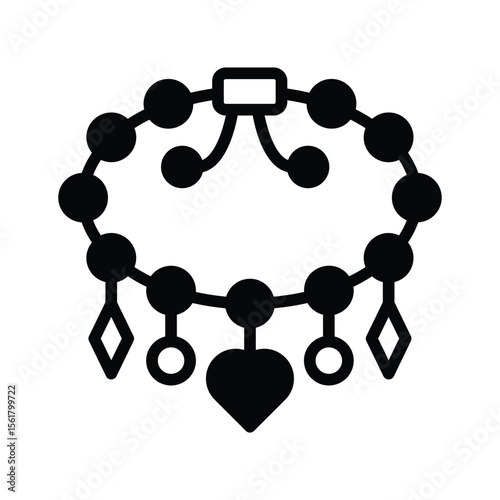 Grab this captivating glyph icon of charm bracelet
