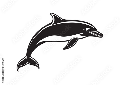 Dolphin Silhouette, Dolphin Vector, Dolphin Icon Illustration