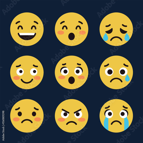 set of face emojis