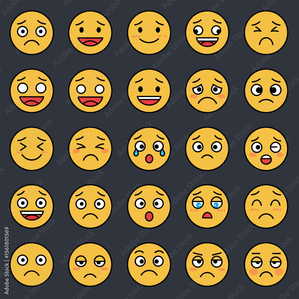 Fototapeta premium set of face emojis