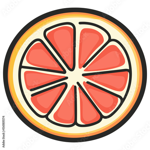 grapefruit, fruit, vector, transparent background, food, citrus paradisi, icon, red, isolated, healthy, fresh, juicy, ripe, diet, juice, freshness