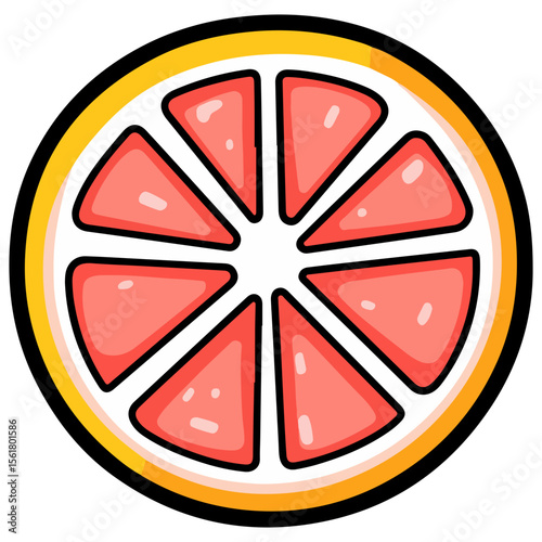 grapefruit, fruit, vector, transparent background, food, citrus paradisi, icon, red, isolated, healthy, fresh, juicy, ripe, diet, juice, freshness
