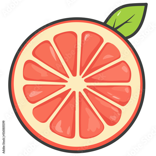 grapefruit, fruit, vector, transparent background, food, citrus paradisi, icon, red, isolated, healthy, fresh, juicy, ripe, diet, juice, freshness