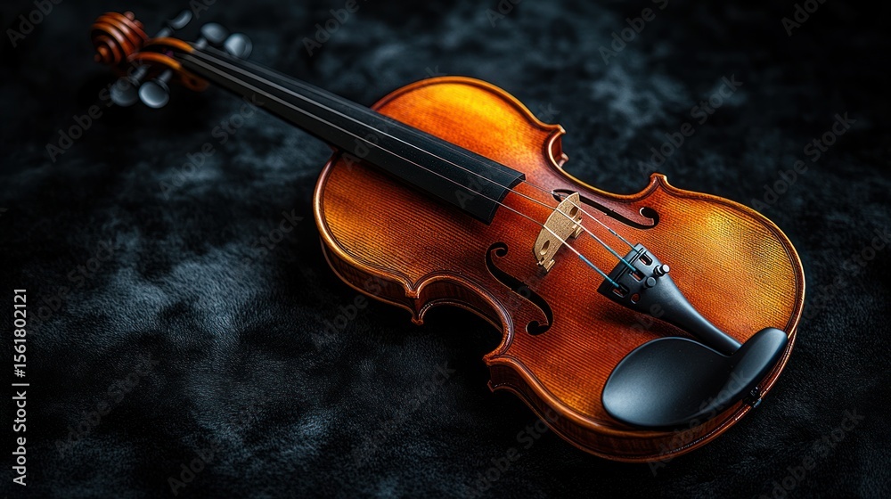 Fototapeta premium Violin on dark textured surface