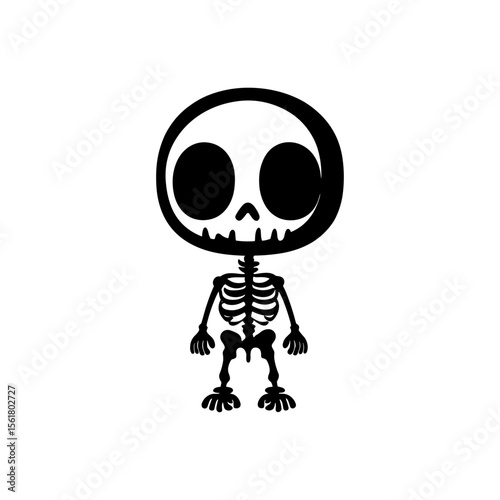 Chibi Skeleton Vector Silhouette