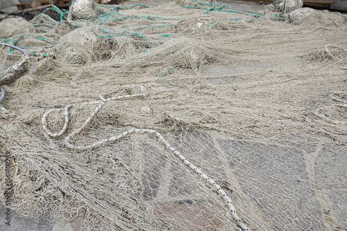Fishing nets in Burano town, Venice, Italy