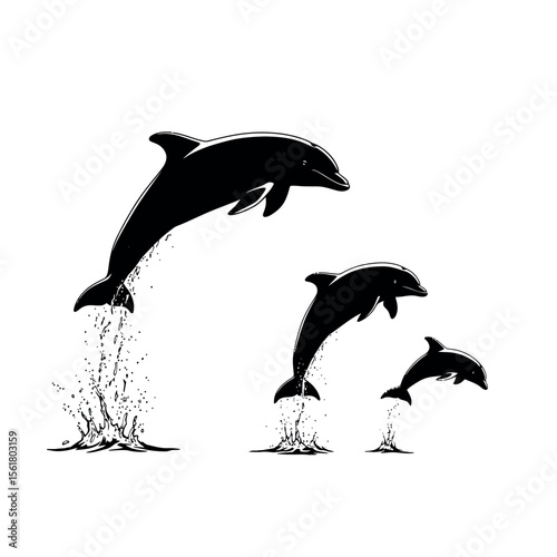 silhouette of dolphins vector