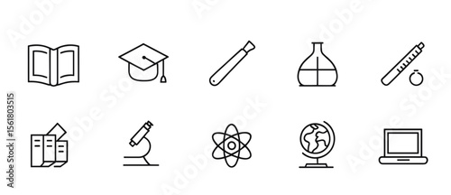 10 Outline Education & Learning Icons Collection