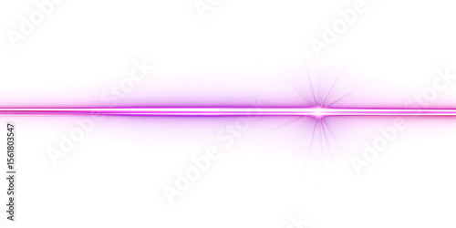 neon purple line of light on transparent background. futuristic. design element. laser. glow.