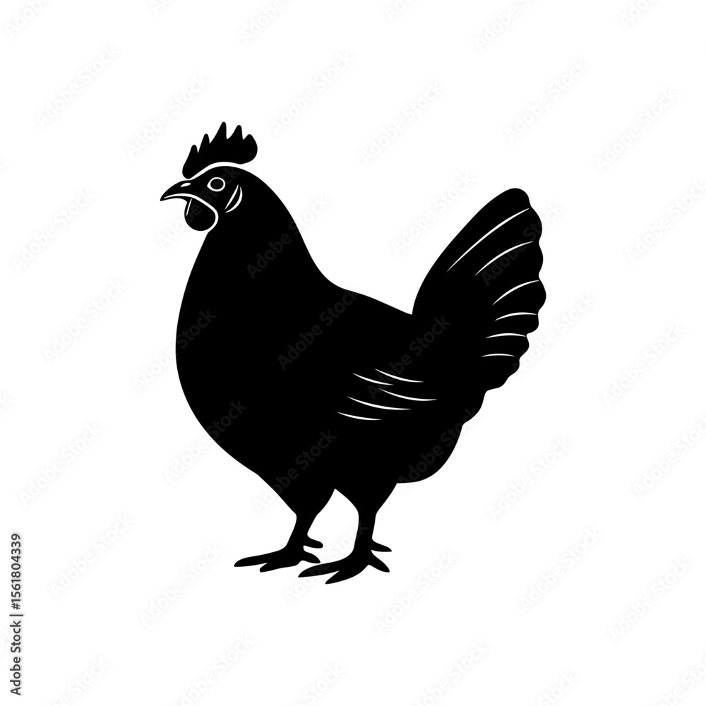 Fototapeta premium Chicken Vector Silhouette