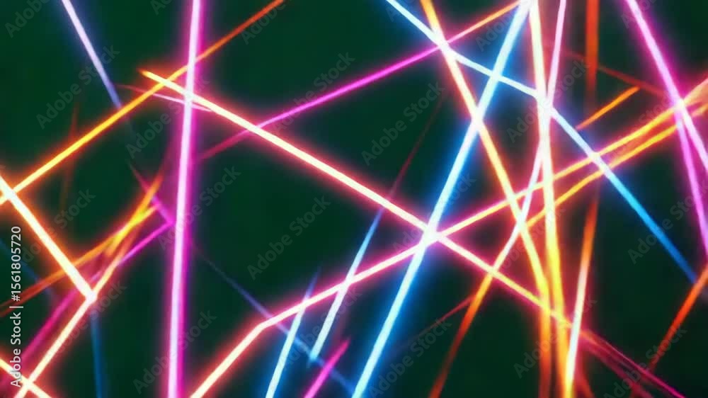 Colorful laser beams create a dynamic abstract design with vibrant colors and bright light effects.