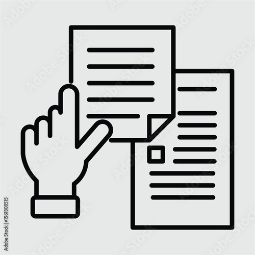 Selecting Documents Icon Representing Document Choice, Selection, and Review