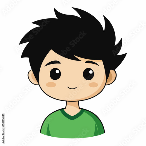 cute boy, black hair boy, adorable boy, young boy, happy child, cartoon boy, boy portrait, child illustration, white background, flat design, boy avatar, boy clipart, child vector, kids illustration, 