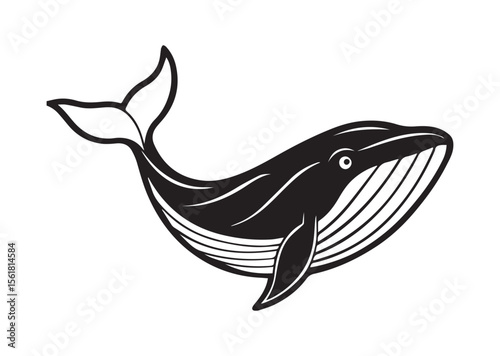 Whale Silhouette, Whale Vector, Whale Icon Illustration