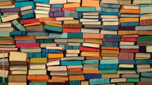 Stack of Books Flat Vector Illustration Centered
