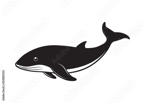 Whale Silhouette, Whale Vector, Whale Icon Illustration