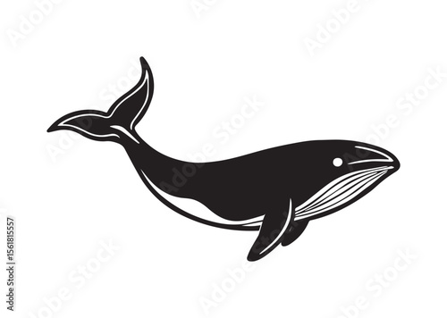 Whale Silhouette, Whale Vector, Whale Icon Illustration