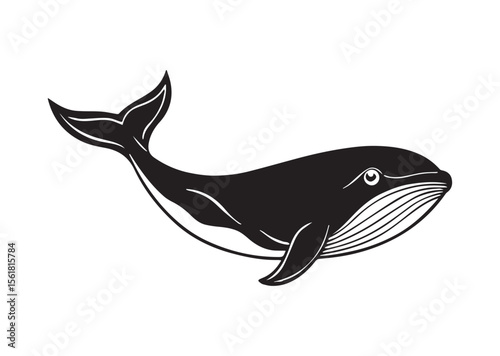 Whale Silhouette, Whale Vector, Whale Icon Illustration