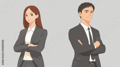 Professional Boss and Secretary Workers Animation Vector