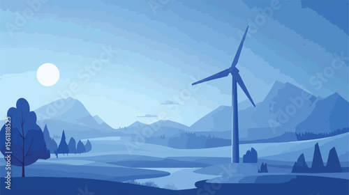 Blue Wind Turbine: Harnessing Renewable and Sustainable Energy