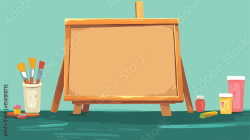 Creative Flat Vector Illustration of Paint Board Center