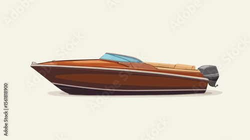 Flat Vector Boat Vehicle Icon for Graphic Design Projects