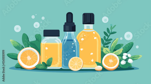 Refreshing Body Tonic Spa Vector Illustration