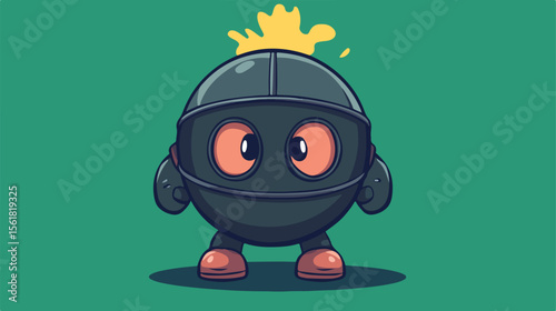 Dynamic Marketing Cartoon Mascot Bomb Character Vector Illustration