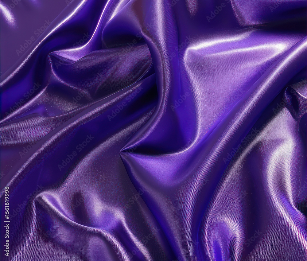 Fototapeta premium Luxurious Purple Satin Fabric with Smooth Texture and Elegant Drapery for Fashion and Interior Design Projects