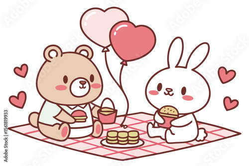 Kawaii Friendship Animal Picnic