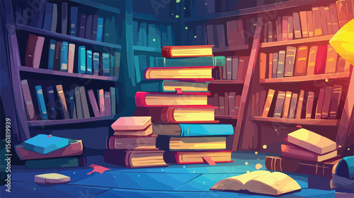Fun and Colorful Cartoon Book Education Illustration