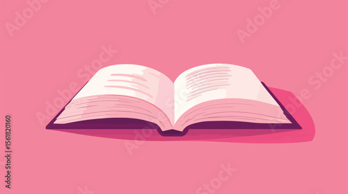 Pink Literature Book Flat Vector Illustration