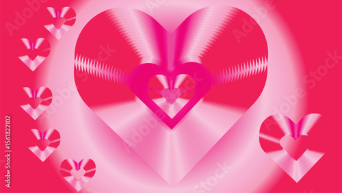 A girl holding a pink heart symbol of love and celebration