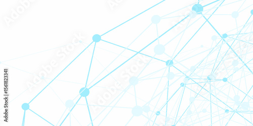 Geometric abstract background with connected line and dots. Big data complex with compounds. Science technology, data structure, connected points, web.	
