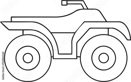 Modern and Clean Vehicle Editable Line Art Vector Icons, Vector illustration of stylish ATV (all-terrain vehicle) line art transport logo or icon, ATV line vector icon illustration