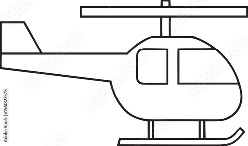 Modern and Clean Vehicle Editable Line Art Vector Icons, Vector illustration of stylish helicopter line art transport logo or icon, creative and clean helicopter line vector icon illustration