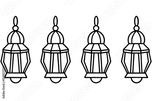 Christmas Lantern Collection Minimal Line Art Set