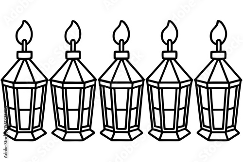Christmas Lantern Collection Minimal Line Art Set
