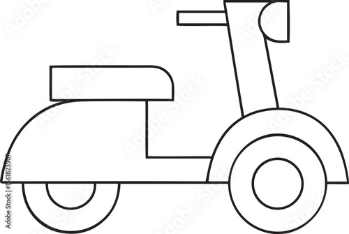 Modern and Clean Vehicle Editable Line Art Vector Icons, Vector illustration of stylish scooter line art transport logo or icon, creative and unique scooter line vector icon illustration