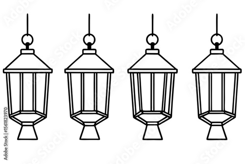 Christmas Lantern Collection Minimal Line Art Set