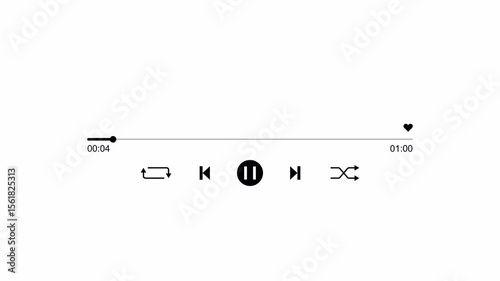 Music player overlay template animation perfect for social media, content creator, music production, etc. 4K video transparent background