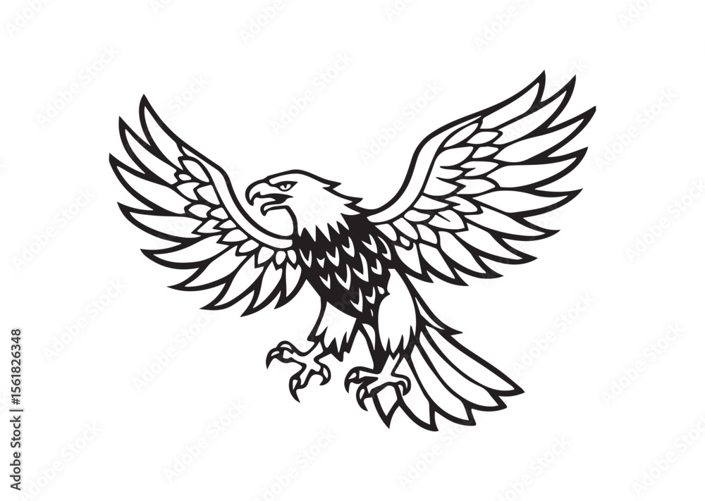 Fototapeta premium Bald eagle Silhouette, eagle Vector, eagle Icon Illustration