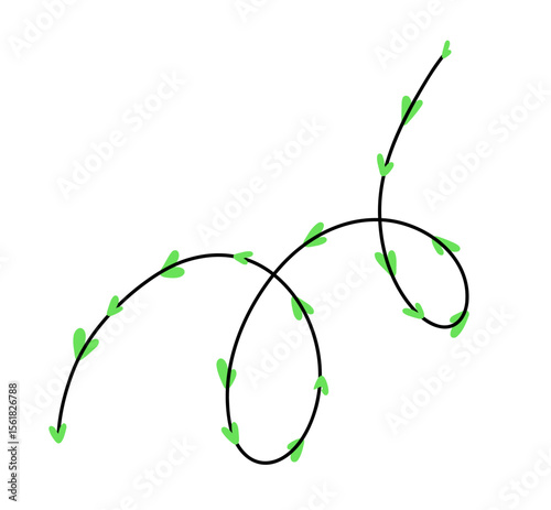 Abstract branch with leaves. Garland